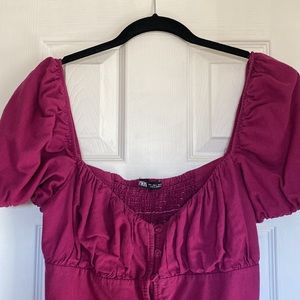 Zara magenta linen maxi